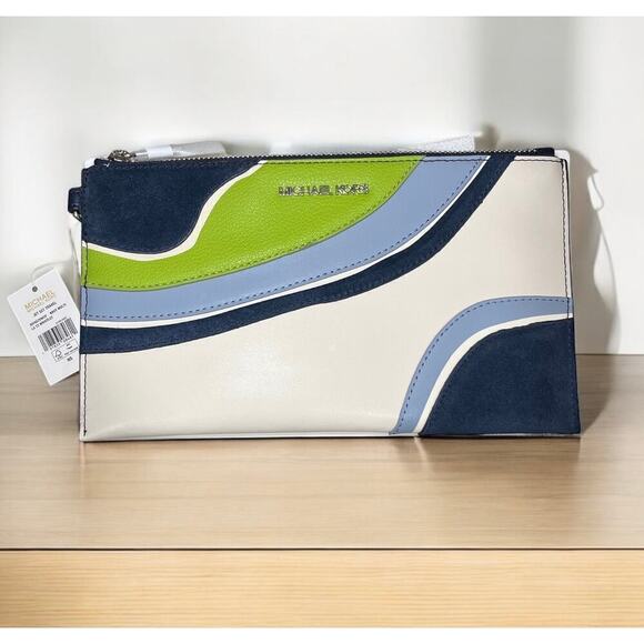 NWT Michael Kors Jet Set Travel Large Patchwork Wristlet - Picture 2 of 6